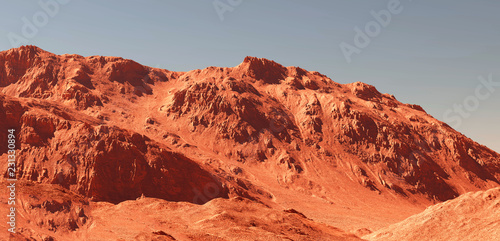 Mars landscape, 3d render