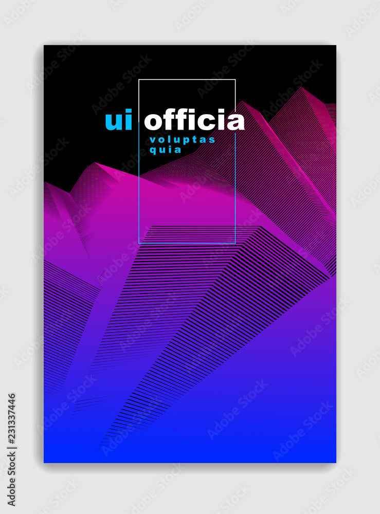 Fototapeta premium Line art vector minimalistic modern brochure design, cover template, geometric halftone gradient. For Banners, Placards, Posters, Flyers. Perfect and unlike, pattern texture.
