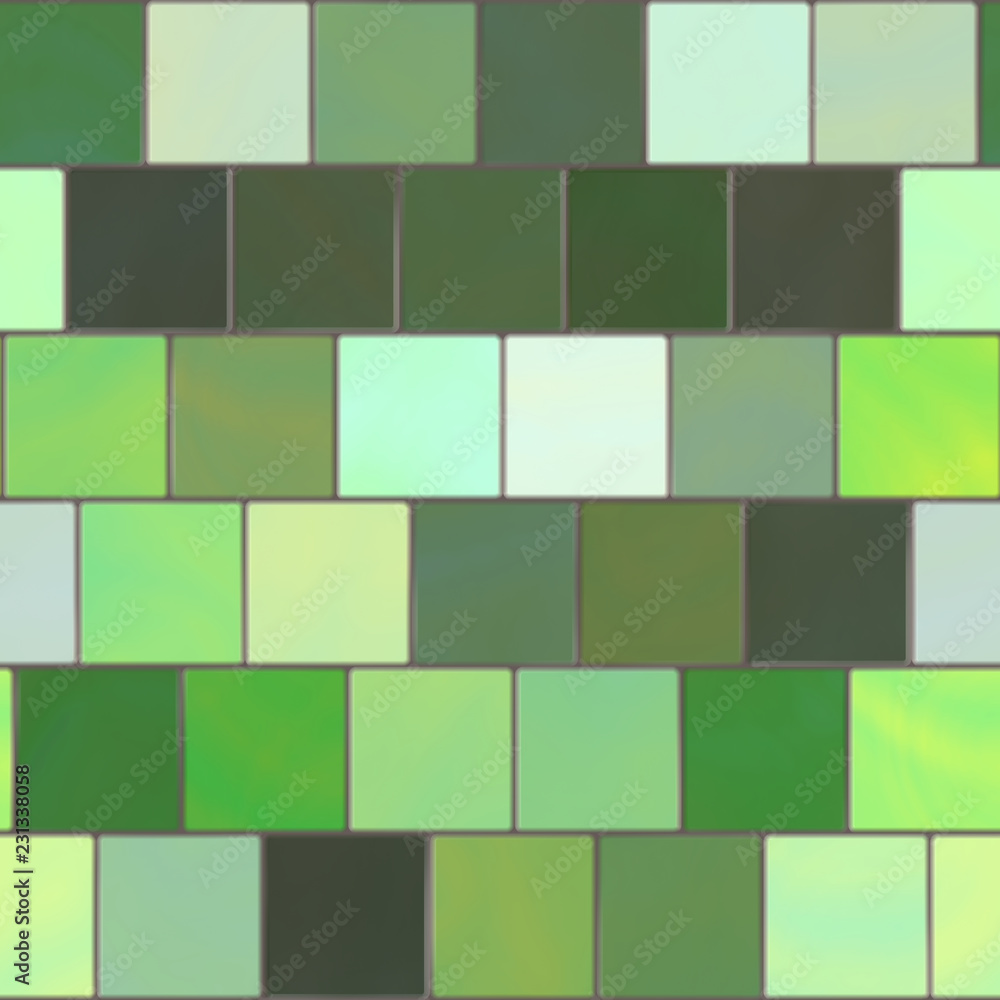 Square green tiles. Seamless background.