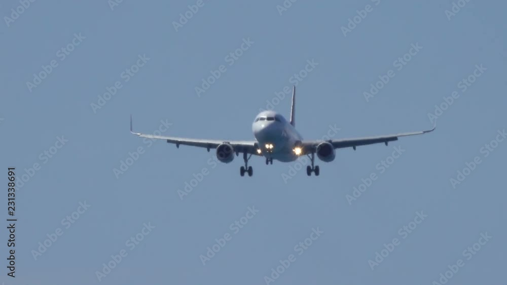 Passenger airplane before landing Passenger airplane before landing