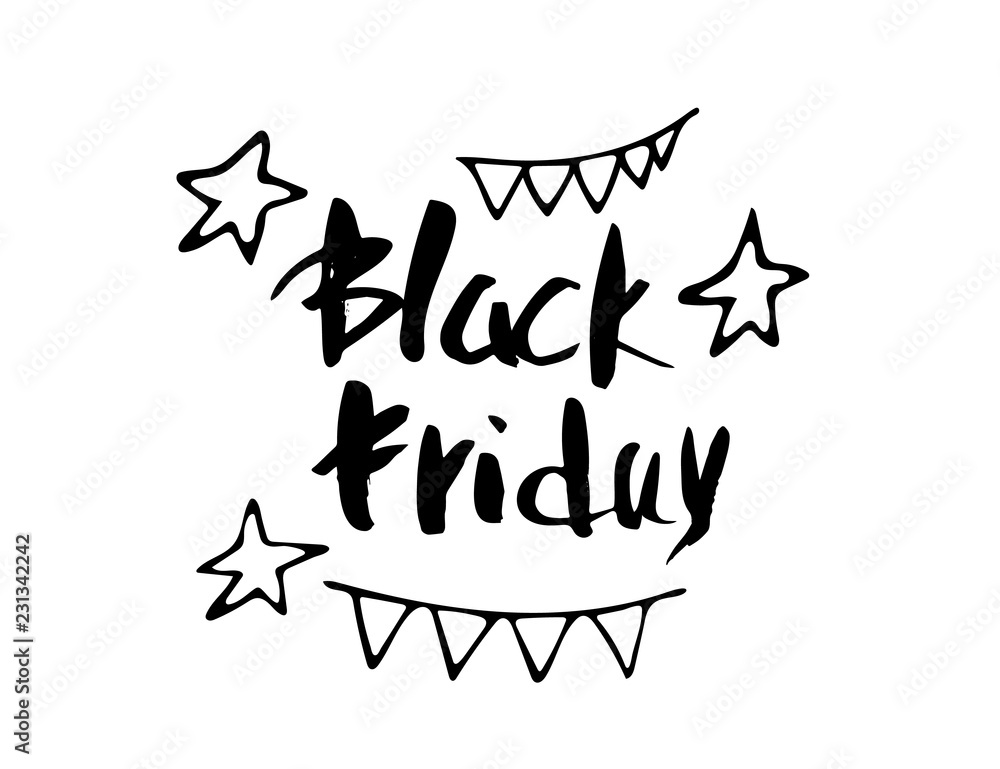 Black Friday vector text with decoration. Black Friday vector text with decoration.