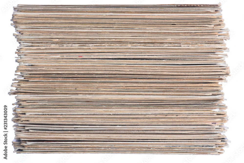 Stack of old postcards isolated on white background Stack of old postcards isolated on white background