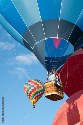 hot air balloons in the sky vertical