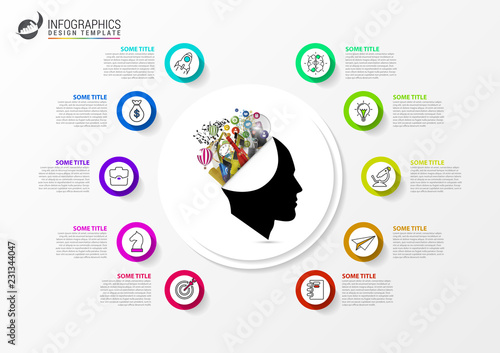 Infographic design template. Creative concept with 10 steps