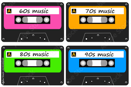 retro music cassettes photo