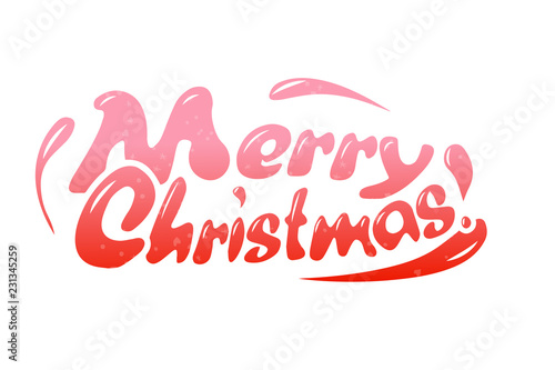 Merry Christmas vector lettering illustration for postcards and decor