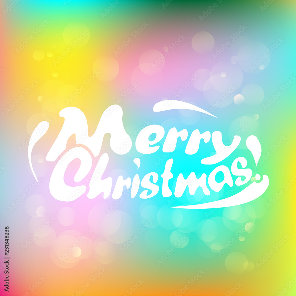 Merry Christmas vector lettering illustration for postcards and decor