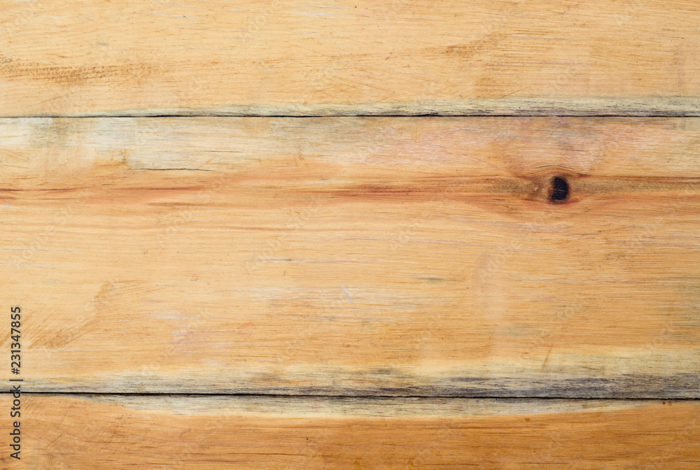 Fototapeta premium Yellow rustic wooden background texture, horizontal