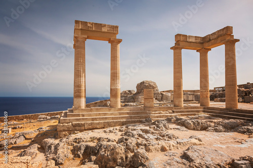 Ancient Lindos temple columns