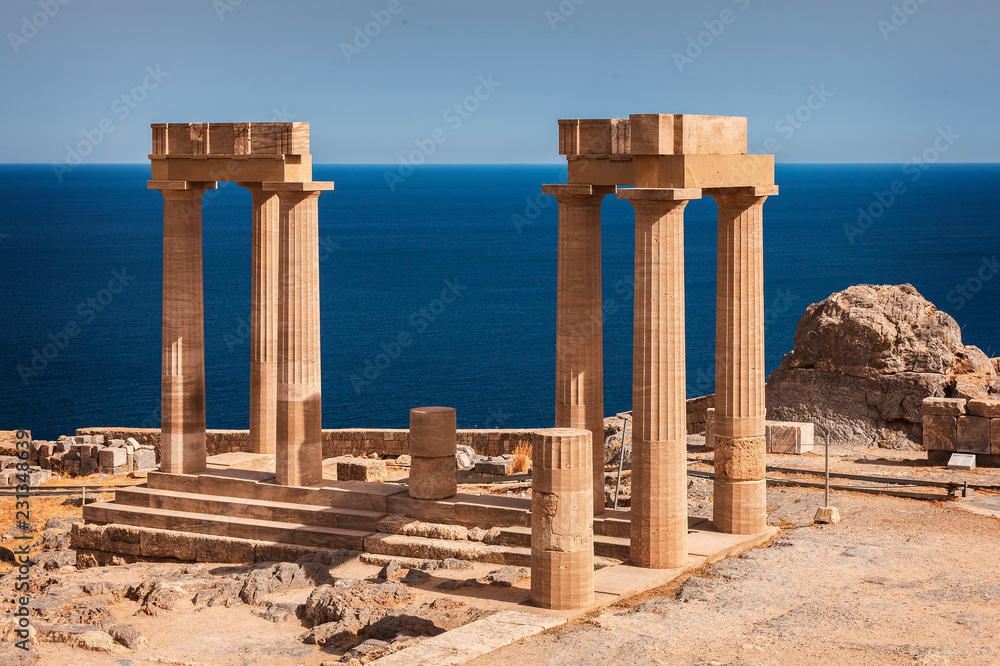 Lindos temple by the sea