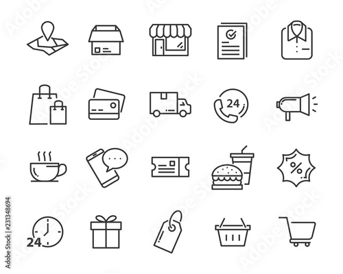 set of send icons, such as delivery, transport, mail, service