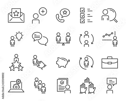 set of job seach icons ,such as work, career, traning, business, skill, meeting