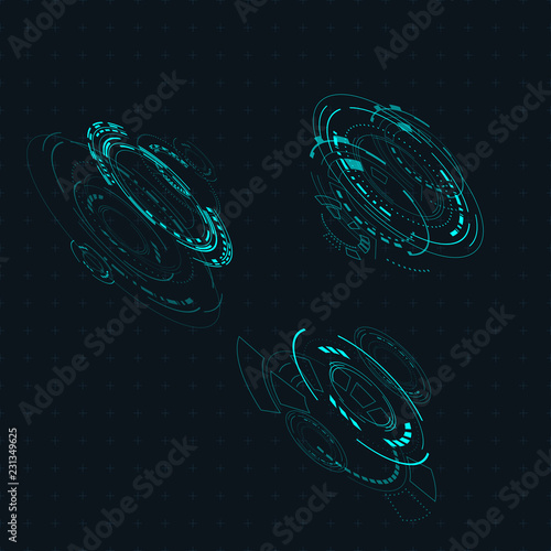 Digital futuristic user interface, HUD for app and web. Abstract vector illustration futuristic concept.