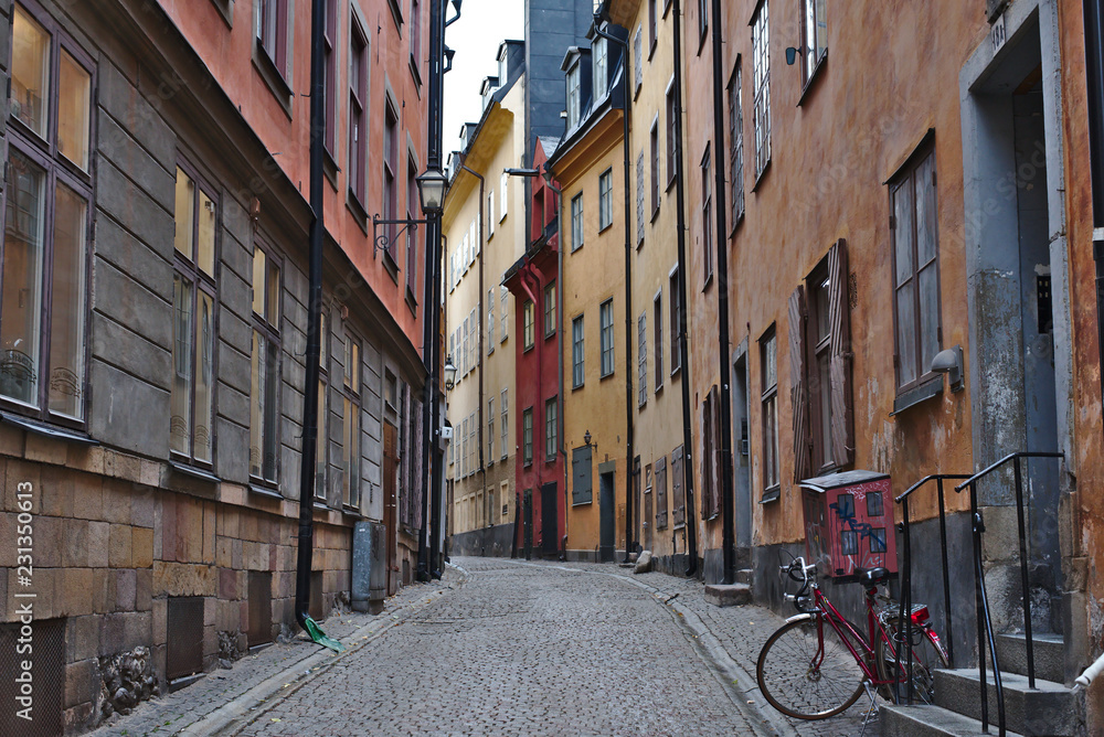 Gamla stan or old street of stockholm