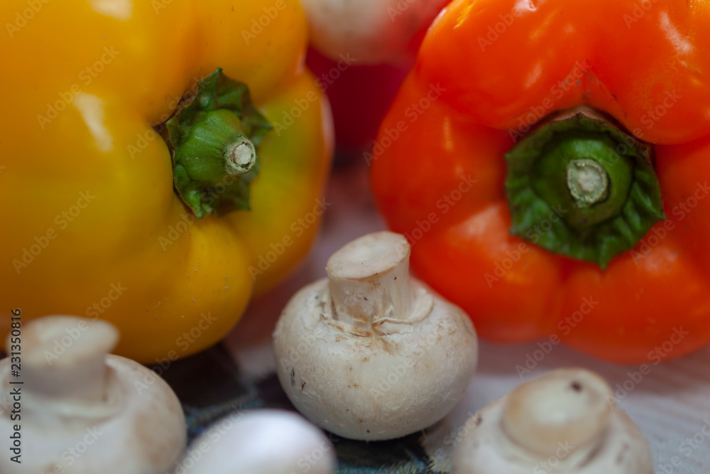 peppers and mushrooms