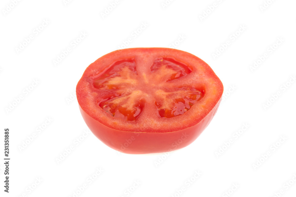 slice of tomato isolated on white background slice of tomato isolated on white background