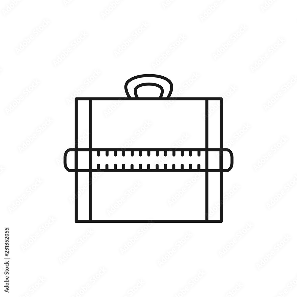 Black & white vector illustration of portable drawing board with ruler. Line icon of drafting table for architect, engineer, draftsman. Technical & mechanical drawing tool. Isolated object