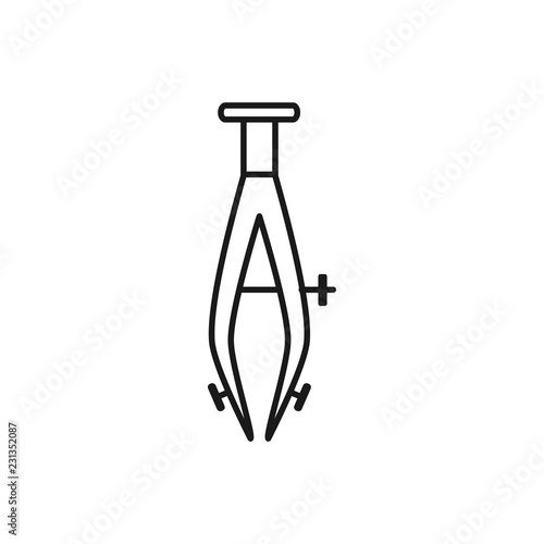 Black & white vector illustration of bow compass divider. Line icon of instrument for architect, drafter, engineer. Technical & mechanical drawing tool. Isolated object