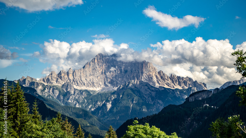 Scenic view on Monte Civetta in Italian Dolomites