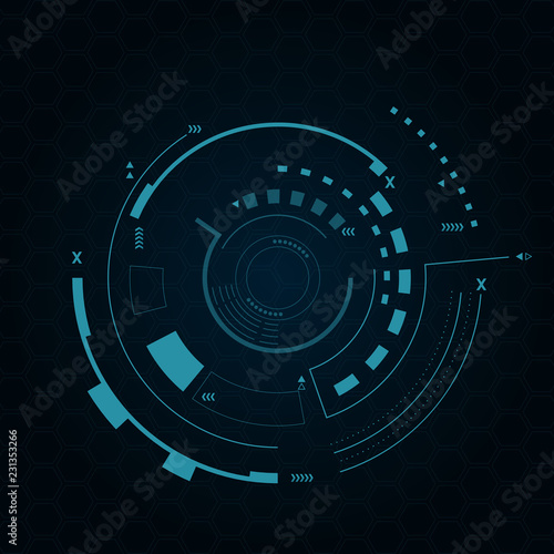 Digital futuristic user interface  HUD for app and web. Abstract vector illustration futuristic concept.