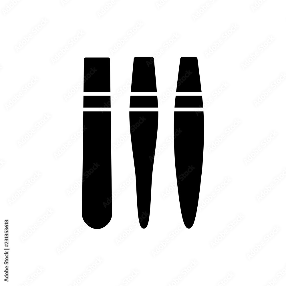 Black & white vector illustration of calligraphy nib holders. Flat icon of tools for handwriting & lettering. Stationary supplies for drawing decorative vintage letters. Isolated on white background Black & white vector illustration of calligraphy nib holders. Flat icon of tools for handwriting & lettering. Stationary supplies for drawing decorative vintage letters. Isolated on white background