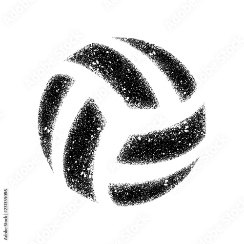 Volleyball grunge dotted silhouette