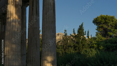 View on the Acropolis from Ancient Greek temple