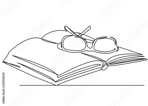 glasses lie on the book glasses with a book