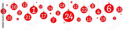 Advent calendar with hanging balls