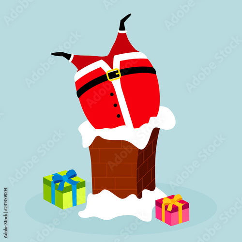 Santa stuck in chimney