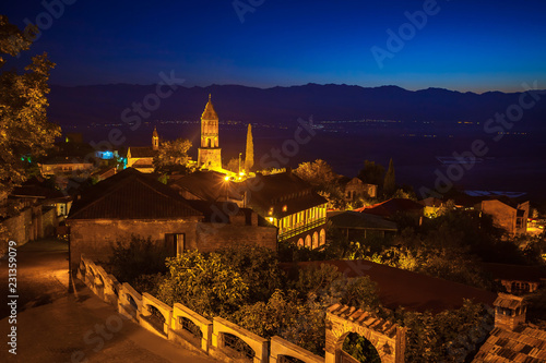 Sighnaghi aerial view at night, Kakheti region of Georgia