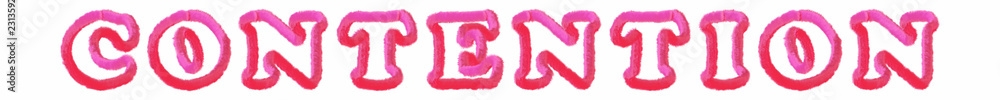 Contention - clear pink text written on white background Contention - clear pink text written on white background