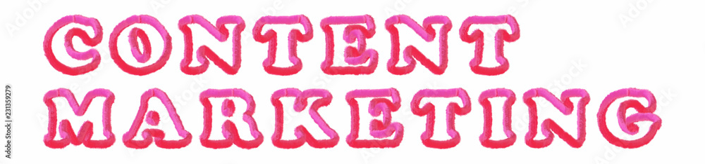 Content Marketing - clear pink text written on white background Content Marketing - clear pink text written on white background