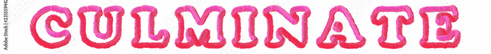 Culminate - clear pink text written on white background Culminate - clear pink text written on white background