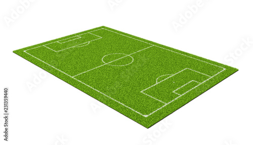 3d rendering of a soccer grass sport field with white lines