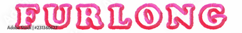 Furlong - clear pink text written on white background