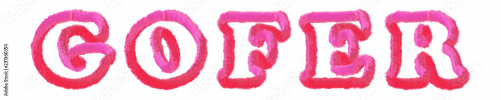 Gofer - clear pink text written on white background Gofer - clear pink text written on white background