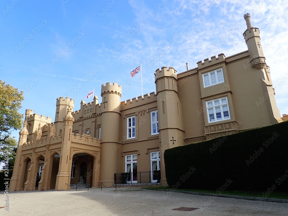 Wall Hall Mansion originally known as Aldenham Abbey. Home of Joseph P ...