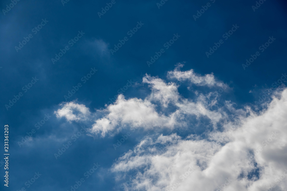 Blue sky white clouds Abstract nature background