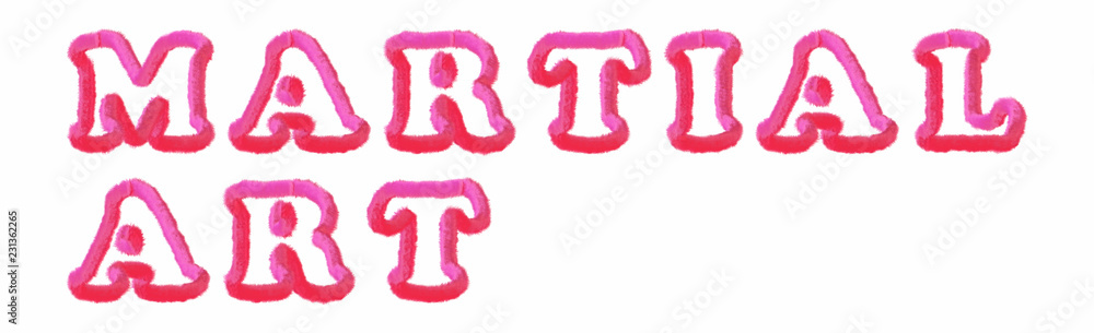 Martial Art - clear pink text written on white background Martial Art - clear pink text written on white background