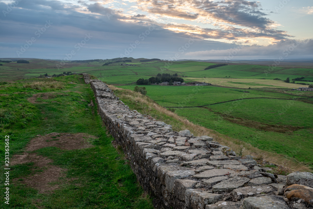 Famous Hadrian's Wall, England