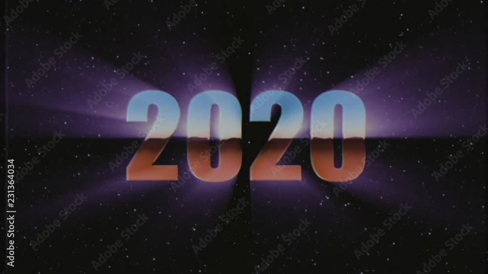 shiny retro 80s 90s style 2019 new year text fly in and out in stars space VHS effect animation background loop new unique holiday vintage beautiful dynamic joyful colorful video footage shiny retro 80s 90s style 2019 new year text fly in and out in stars space VHS effect animation background loop new unique holiday vintage beautiful dynamic joyful colorful video footage