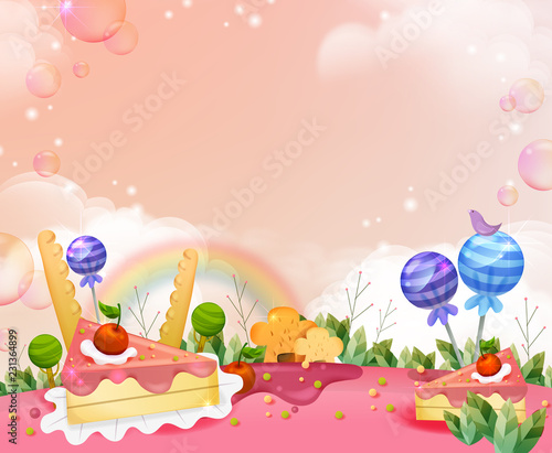 Cakes and Chocolate with flora 