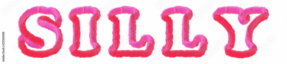 Silly - clear pink text written on white background Silly - clear pink text written on white background