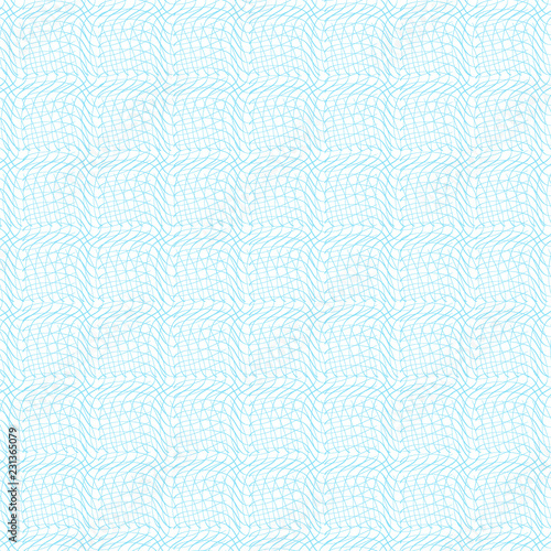  Guilloche. Background for the certificate, banknotes, diploma.Background with a blue pattern. Squares, lines, curves. Abstraction.