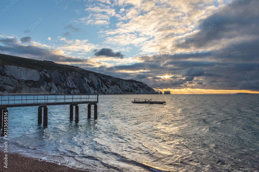 Fototapeta premium pier at sunset