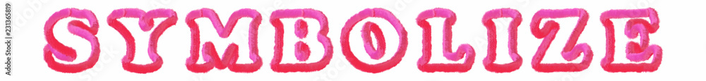 Symbolize - clear pink text written on white background Symbolize - clear pink text written on white background