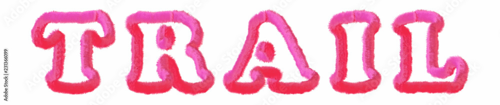 Trail - clear pink text written on white background Trail - clear pink text written on white background