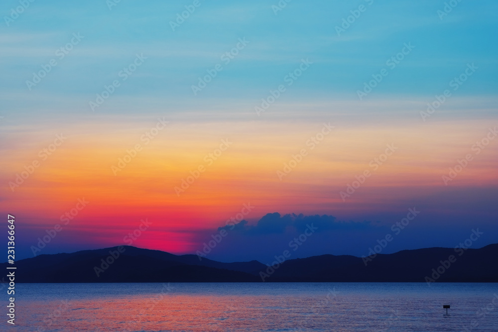 Background of colorful sky concept: Dramatic sunset with twilight color sky and clouds. Background of colorful sky concept: Dramatic sunset with twilight color sky and clouds.