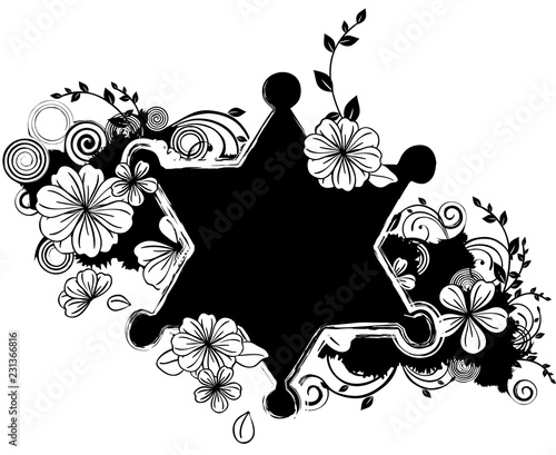 Star shape with flora design